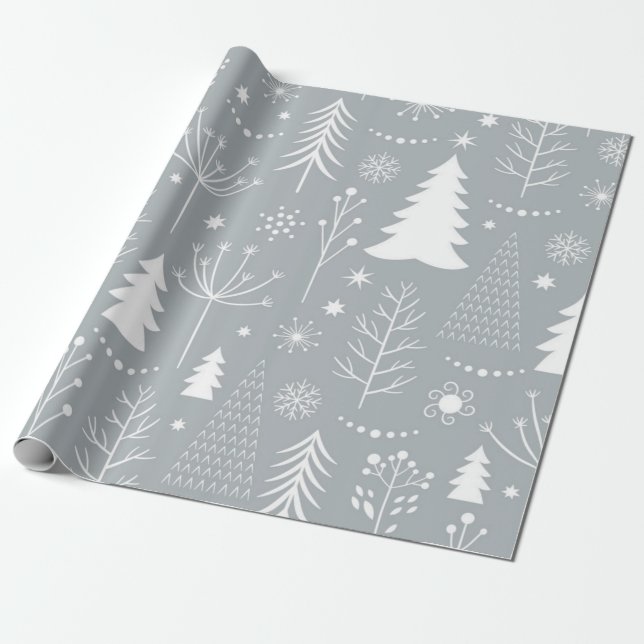 Papel De Regalo patrón de árbol de Navidad (Desenrollado)