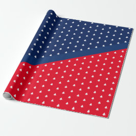 Papel De Regalo Patrón de árbol de navidad azul rojo blanco