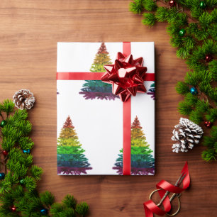 Papel De Regalo Patrón de árbol de navidad con bandera de orgullo