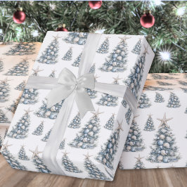 Papel De Regalo Patrón de árbol de Navidad de conchas de playa