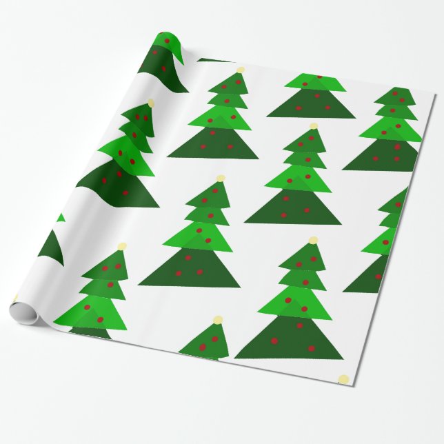 Papel De Regalo Patrón de árbol de navidad de Homey (Desenrollado)