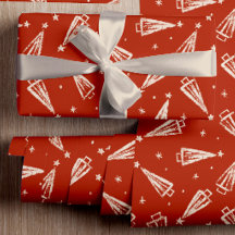 Patrón de árbol de navidad rojo