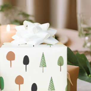 Papel De Regalo Patrón de árbol Minimalista forestal caprichoso