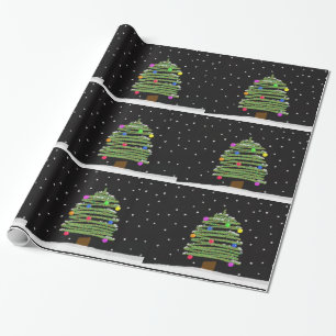 Papel De Regalo Patrón de árbol navideño divertido