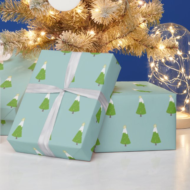 Papel De Regalo Patrón de árbol navideño divertido - Navidades ver (Vacaciones)