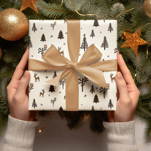 Papel De Regalo Patrón de Árbol y Dedo de Navidad sin problemas