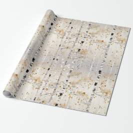 Papel De Regalo Patrón de árboles birch acuarela