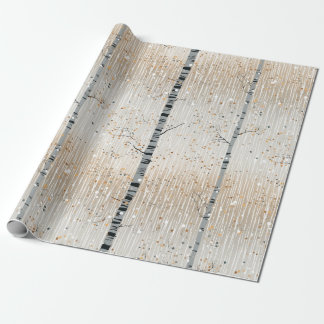 Papel De Regalo Patrón de árboles birch acuarela