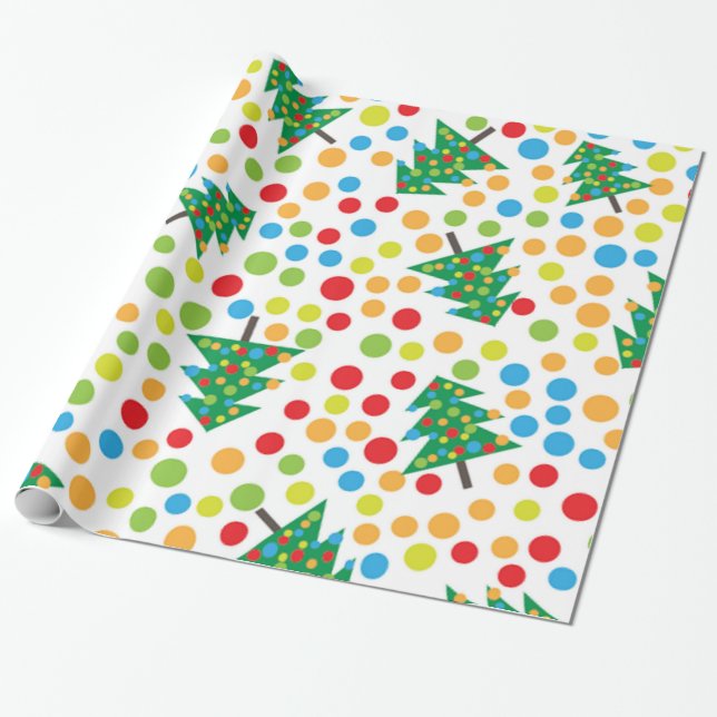 Papel De Regalo patrón de árboles de Navidad (Desenrollado)