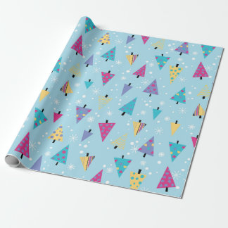 Papel De Regalo Patrón de árboles de navidad geométricos juguetone