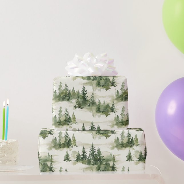 Papel De Regalo Patrón de árboles de tela franceses (Regalos de fiesta)