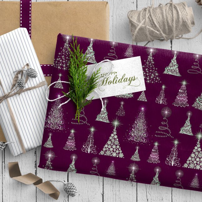 Papel De Regalo Patrón de arboles navideños chisporrosos ID844 de  (Subido por el creador)