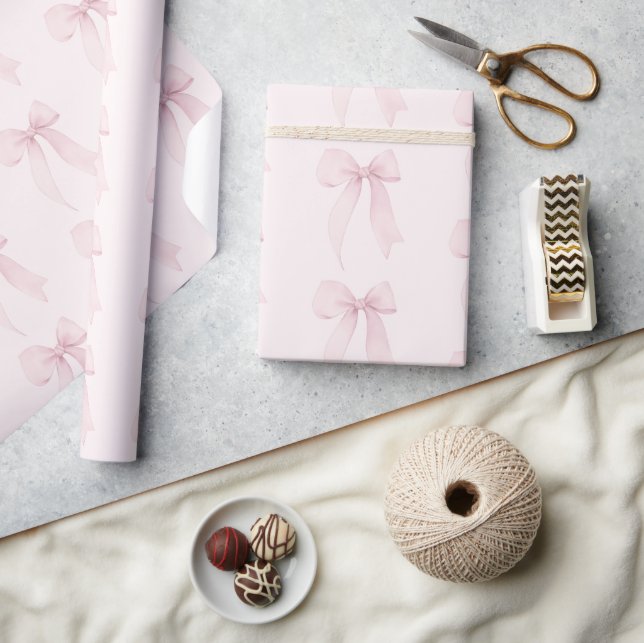 Papel De Regalo Patrón de arco de coqueta rosa (Artesanía)