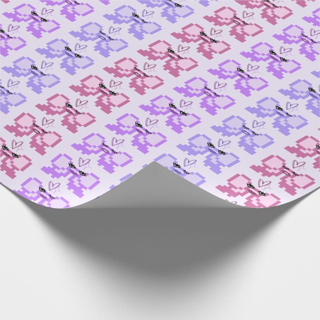 Papel De Regalo Patrón de arco de píxel en tacones altos (Esquina)