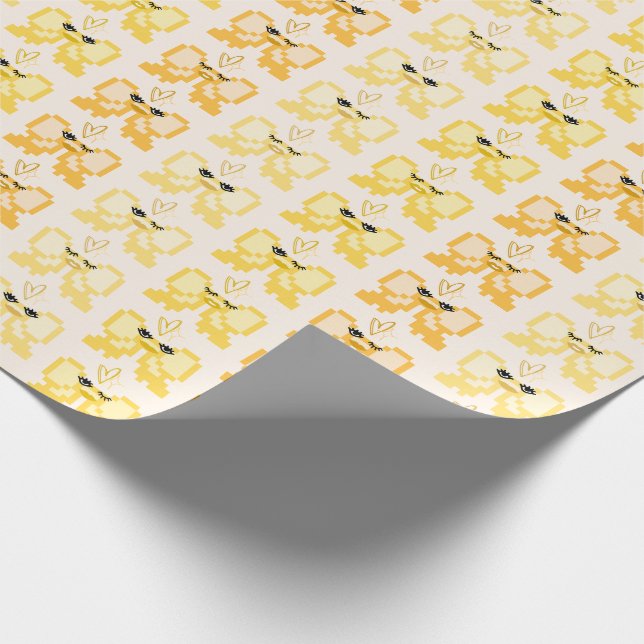 Papel De Regalo Patrón de arco de píxel en tacones altos (Esquina)