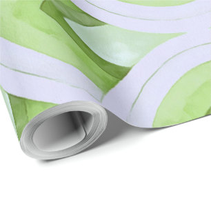 Papel De Regalo Patrón de arcoíris groovy vintage en salvia y kiwi
