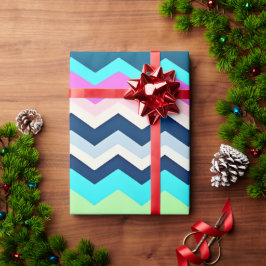 Papel De Regalo Patrón de arcoiris pastel en zigzag