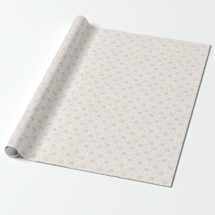 Papel De Regalo Patrón de Arcoíris y Nubes Rosadas