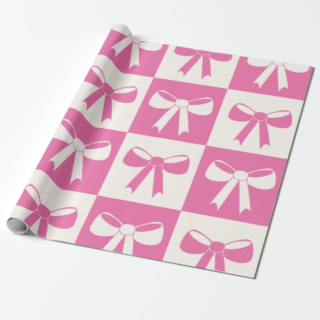Papel De Regalo Patrón de arcos rosados de Coquette Girly (Desenrollado)