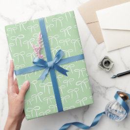 Papel De Regalo Patrón de arcos simples de color blanco y verde me
