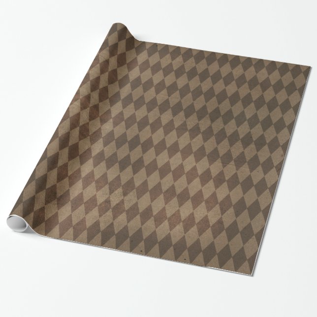 Papel De Regalo Patrón de Arlequín de Cobre (Desenrollado)