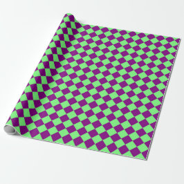 Papel De Regalo Patrón de Arlequín de Diamante de Cuadros Púrpura