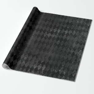 Papel De Regalo Patrón de Arlequín Distorsionado Negro