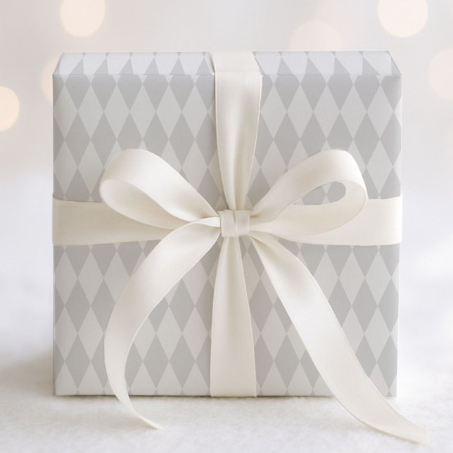 Papel De Regalo Patrón de arlequín gris y blanco pastel (Subido por el creador)