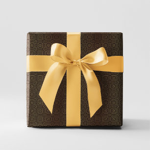 Papel De Regalo Patrón de Art Deco Geométrico   Oro negro