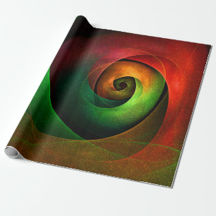 Papel De Regalo Patrón de arte abstracto moderno de floración verd