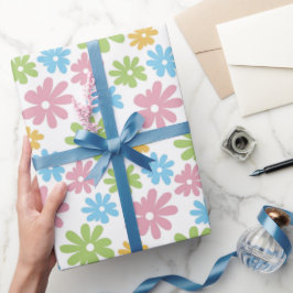 Papel De Regalo Patrón de arte colorido retro verano flor