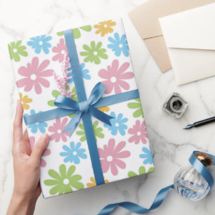 Papel De Regalo Patrón de arte colorido retro verano flor