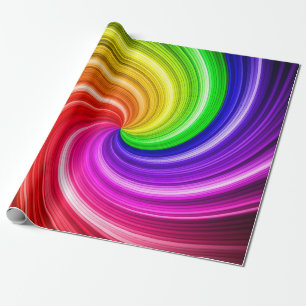 Papel De Regalo Patrón de arte de barniz arco iris de color espir