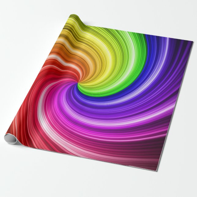 Papel De Regalo Patrón de arte de barniz arco iris de color espira (Desenrollado)