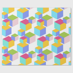 Papel De Regalo Patrón de arte de bloques de juguete coloridos