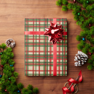 Papel De Regalo Patrón de arte de cuadros escoceses de acuarela ve