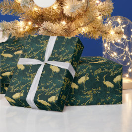 Papel De Regalo Patrón de arte de grullas elegantes | Aves de grul