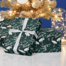 Papel De Regalo Patrón de arte de grullas elegantes | Aves de grul