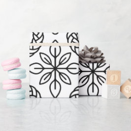 Papel De Regalo Patrón de arte de línea blanca y negra sin inconve