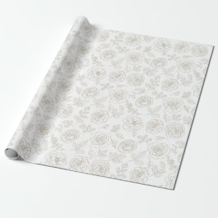 Papel De Regalo Patrón de arte de línea botánica minimalista (4)