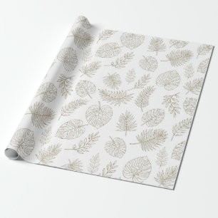 Papel De Regalo Patrón de arte de línea botánica minimalista (6)