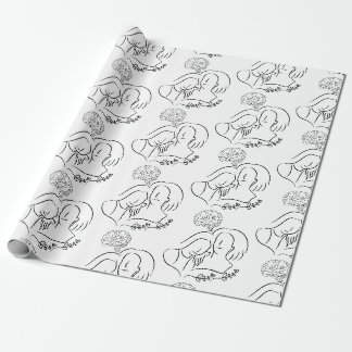 Papel De Regalo Patrón de arte de línea continua de salud mental y