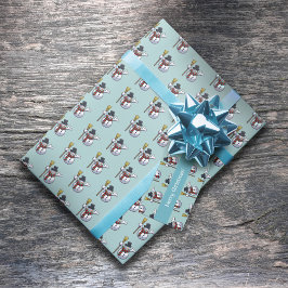 Papel De Regalo Patrón de arte de Pixel para Navidades de Snowman