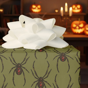 Papel De Regalo Patrón de arte pixelado de Halloween de araña viud