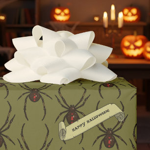 Papel De Regalo Patrón de arte pixelado de Halloween de araña viud