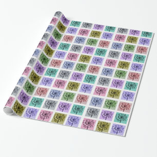 Papel De Regalo Patrón de arte pop de flores coloridas