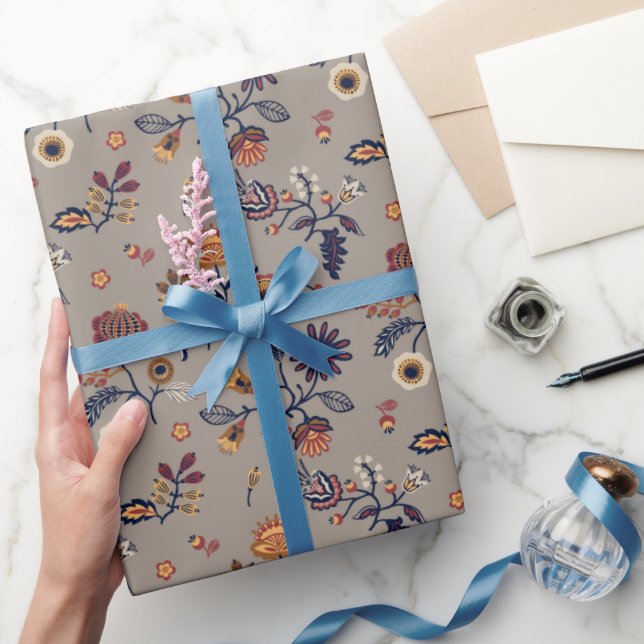 Papel De Regalo Patrón de Arte Popular  (Regalar)