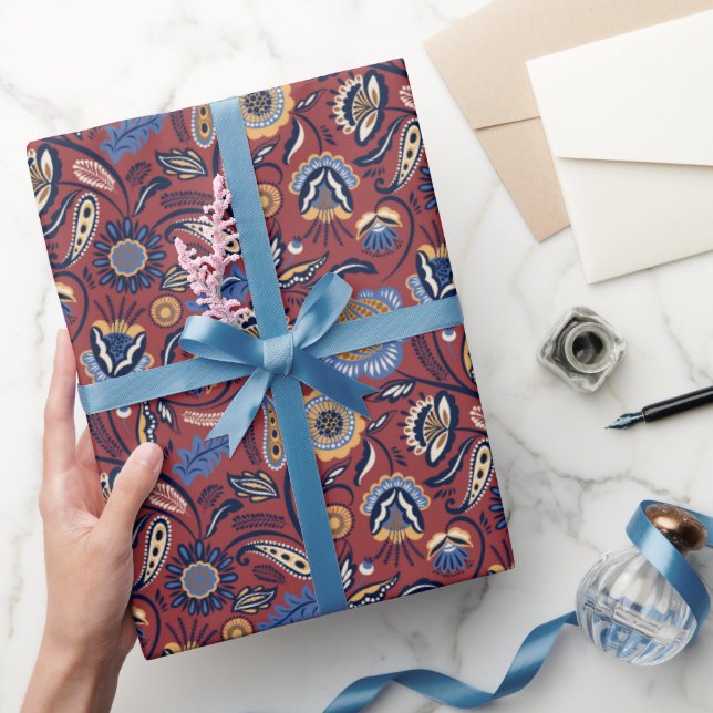 Papel De Regalo Patrón de Arte Popular  (Regalar)
