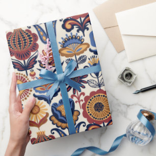 Papel De Regalo Patrón de Arte Popular 