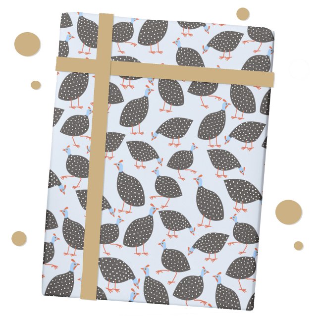 Papel De Regalo Patrón de aves de Guinea Hens (Fun Guinea Fowl farm bird gift wrapping paper roll)